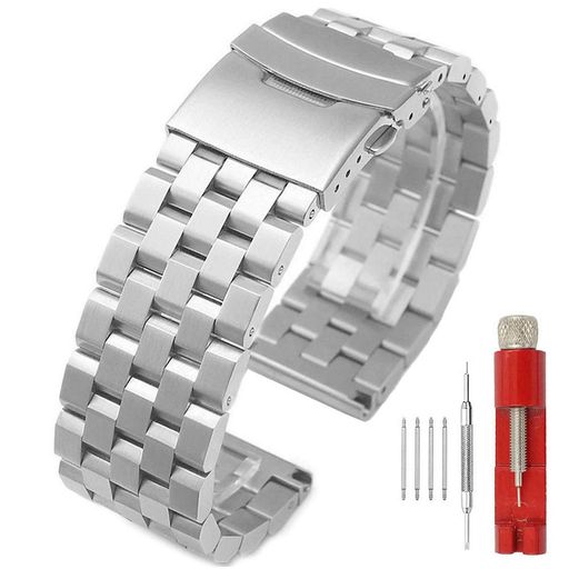 [KaiTian]24mm腕時計ベルト時計バンドステンレスシルバーバックル交換ベルトウォッチバンド腕時計ストラップ時計留め金