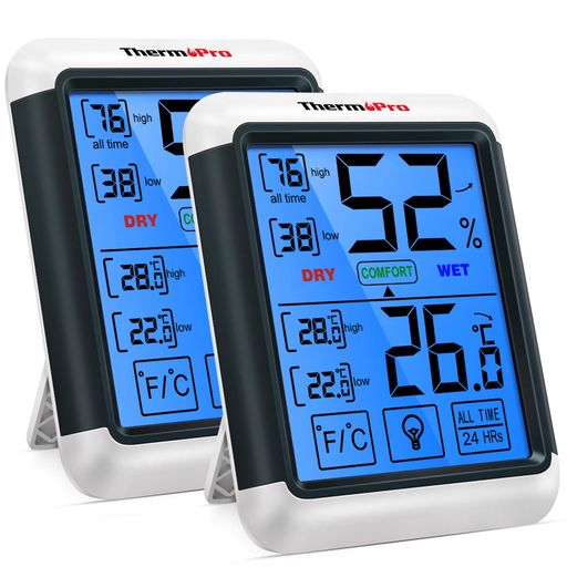 ThermoProサーモプロ 湿度計デジタル 温湿度計室内 LCD大画面温度計 最高最低温湿...