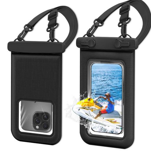 首掛けスマホ防水ケースIPX8認証完全防水浮く首かけ斜め掛けスマホアームバンド指紋認証顔認証カヤックシュノーケリングビーチプール海水浴水泳ダイビング水中撮影温泉バンド付き7.5…