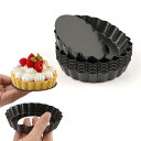 Niesporekタルト型底取れ直径10cm6個セットお菓子型ケーキ型タルト型ミニ焼き型お菓子作り道具DIY製菓用品炭素鋼繰り返し使え耐熱家庭用ベーキングツール
