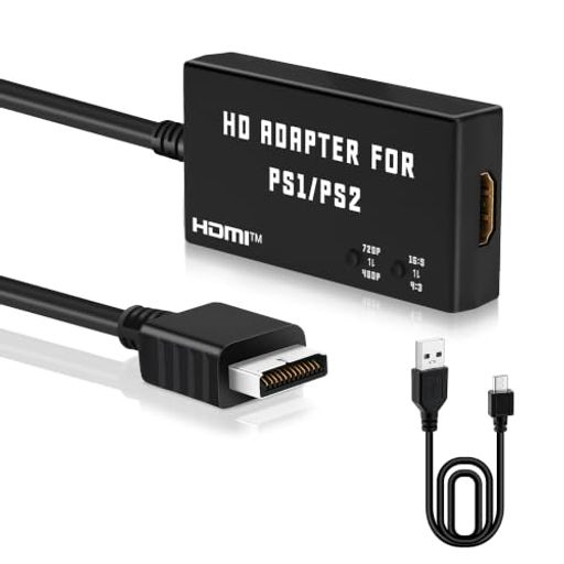 Mcbazel PS1/PS2専用 HDTVからHDMI変換コンバーター アスペクト比切り替えスイッチ内蔵 4:3から16:9変換可能 HDMI変換接続コンバーター PSHDMI変換-ブラック