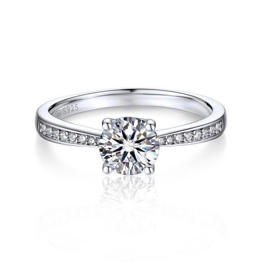 [MomentWish] 婚約指輪 レディース, 1カラット モアサナイト シルバー925 プロポーズリング エンゲージリング 結婚記念日 メンズ レディース 人気プレゼント-Size13