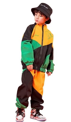 [LOLANTA]キッズセットアップ男の子女の子ジャージ子供上下セット長袖ダンス衣装ヒップホップ普段着2点..