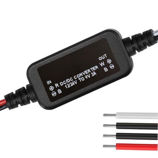 安定した9V 3A出力: DC 11-30V(車載12V/24Vシステム対応)の広い入力電圧を、安定したDC 9V 3A(最大27W)に高効率で変換。大型ヒートシンクで放熱性を高め、長時間の連続運転でも安定した電力供給を実現します。 四重の安全保護機能: 短絡・過熱・過電流・逆接続保護を標準装備。万一の異常時でも基盤や接続機器を保護し、過酷な車載環境や産業環境での信頼性を大幅に向上させた設計です。 コンパクトで取り付け容易: 小型軽量設計により狭いスペースへの設置が可能。端子部の明確な印字と頑丈な構造で、配線作業を容易にし、プロジェクトの効率的な完成をサポートします。 信頼性の高い安全機構: 出力端の短絡故障時には自動的に出力を停止し、障害除去後には自動復旧する安全設計を採用。入力极性の誤接続による永久破損のリスクを軽減します。 多彩な応用シーン: カーステレオ、監視システム、LED照明、モーター制御、電子工作など、9V電源を必要とする多様なデバイスに幅広く対応。DIYから業務用まで、信頼性の高い電源ソリューションを提供します。