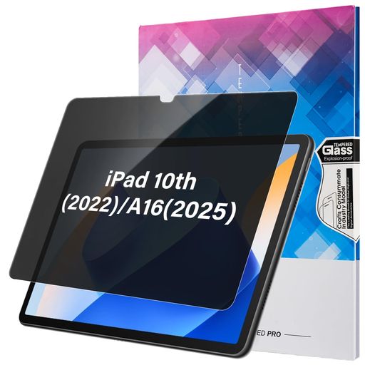 iPad覗き見防止プライバシーフィルムチ第10/11世代10.9インチA16に対応強化ガラス9H硬度防眩光低反射ブルーライトカット指紋防止(iPad10th(A16)11th)