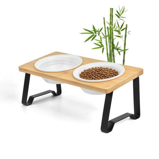 LINECY猫食器台食器スタンド斜め餌入
