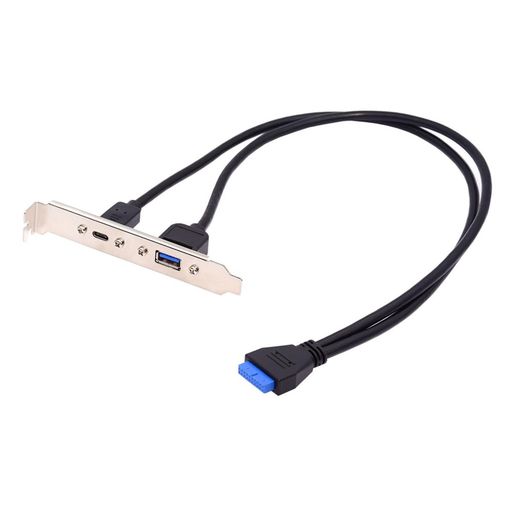 cablecc 5Gbps 19/20ピン USB3.0 マザーボード - デュアルポート USB 3.0 & USB-C Type-C メス PCI-E バックパネルケーブル 50cm