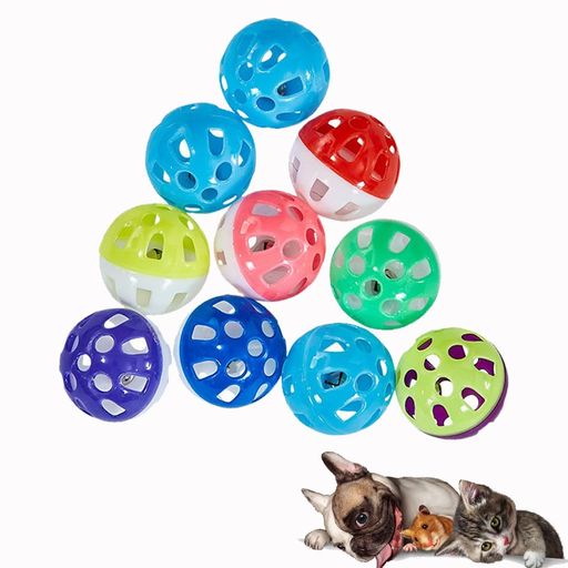 【サイズ】約3.8cm。 【セット内容】10個入り、ランダムな色。 【素材】プラスチック製で、軽量で持ち運びが便利であり、ペットを誤って傷つけることはありません。 【ベルデザイン】内部にベルが配置されています。キュートなベルの音は、子猫の注意を引くことができます。 【最高のギフト】ペットの運動量を増やし、運動不足を解消するのに役立ちます。ペットを飼っている友人への最高のギフトです。
