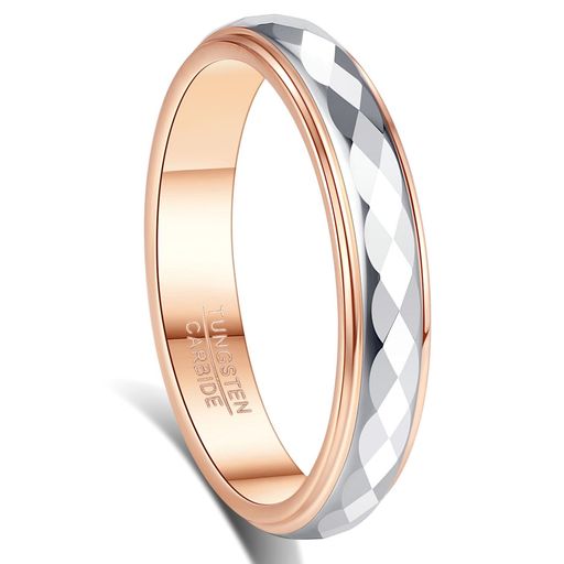 【083BASE】タングステンリング多面カットデザイン、男女兼用素材、アレルギー対応、ギフトボックス付き