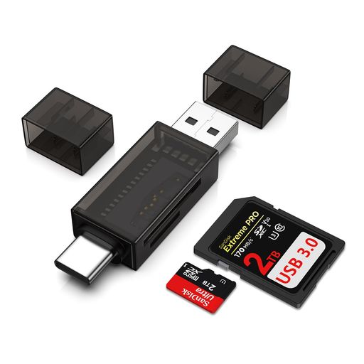 SDカードリーダータイプc&USB3.02in1OTG対応マイクロSDカードリーダー2枚カード同時読書高速転送小型軽..