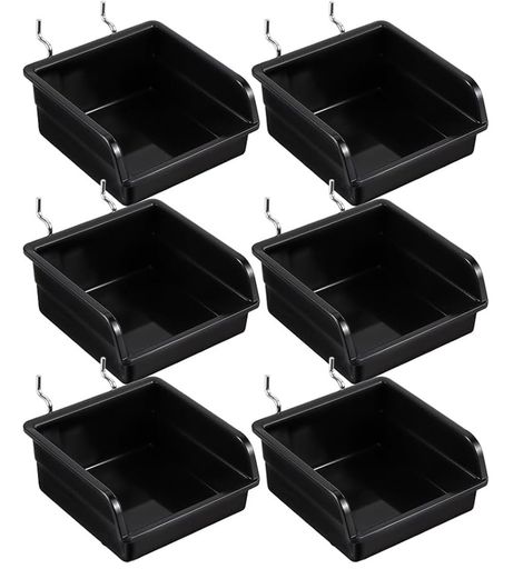 koundeneko有孔ボード用パーツ収納ボックス6個セット斜め口フック付き収納プラボックス取り付け簡単パ..
