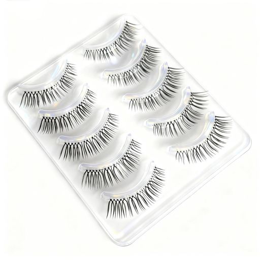 FTmoonieつけまつげハンドメイドつけま5ペアナチュラル透明軸アイラッシュ一本まつ毛上まつげ下まつげ手作り手巻きまつげメイクアップまつげプレゼント通勤日常