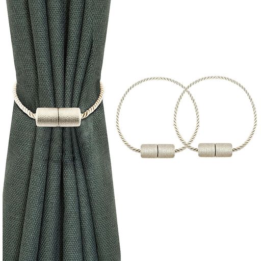 Dopommyカーテンタッセルマグネットカーテン留めカーテンふさかけおしゃれ強力磁石部屋飾り45cm2個セット(ベージュ)