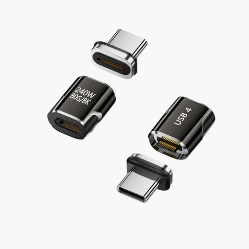 星(塗り潰し)TYPE C 磁力接続変換による便利さを体験 TYPE C 磁力接続変換アダプタは、24PIN磁力によって本体と接続されています。電気ポットの接続と基本的には同じで、ひねりの外力が加わると容易に外れる構造です。接続部のケーブル断線が減ること、電源コードに引っかけて、本体を落下させるなどのトラブルの軽減できます。お手持ちのUSB TYPE Cケーブルでそのままご利用できます。 星(塗り潰し)Thunderbolt 3による40Gbpsデータ高速転送 超高速のThunderbolt 3規格で40Gbpsのデータ転送により、8K 120Hz動画のデータ転送が可能!数秒でUHDムービーの転送が可能です。従来のUSB2.0、USB 3.0の転送速度に比べ、大幅にスピードアップを実現します。また下位互換性があるため、USB3.1、1.1とUSB2.0の機器にも対応できます。 星(塗り潰し)小型化 · 軽量化 変換コネクタが時間とともに摩損しないことを確実とするために、高級なアルミニウム合金でできています。小型化、軽量化を実現しました。形はノーマルI字タイプなので、隣のコネクタの接続に影響しなく、同時に2個挿入することが可能です。