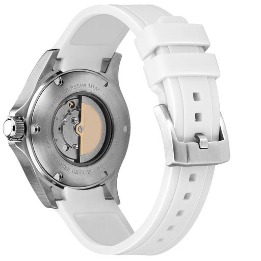 [KaiTian]22mm腕時計ベルトシリコーンゴムユニバーサル湾曲した端時計バンド白時計ストラップ為にステンレス鋼のバックル男女