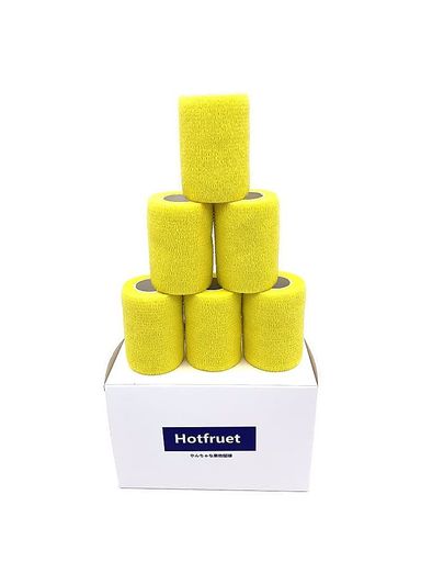 多機能アスレチックテープ粘着包帯自着性伸縮包帯6卷7.5CMx4.5M通気性弾性圧縮多機能家庭用包帯をラッ..