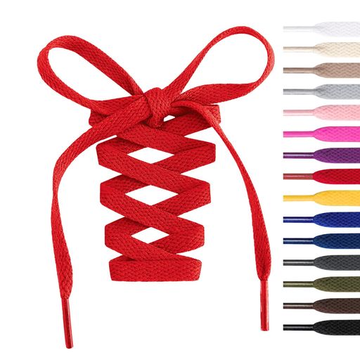 [Handshop]2足(4本入り)平紐-スニーカー、スポーツシューズ、ブーツの替え紐になりできるレッド152cm