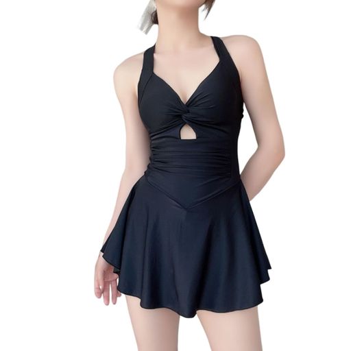 [Leadamon-oee]ワンピース水着レディース花柄パッド付きモノキニスイムドレスハイウエスト盛れる体型カバースカートキャミワンピ無地ワンピース水着露出控えめ肩出し海水浴温泉水泳