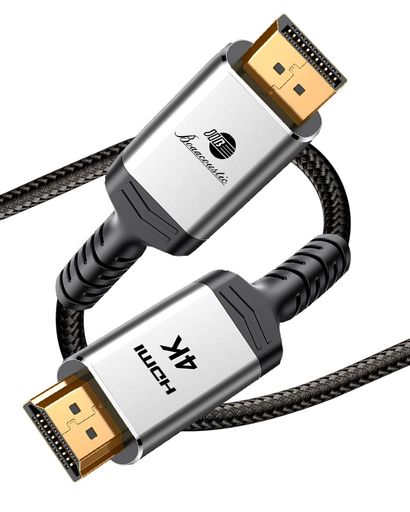 JIBDisplayPortHDMI変換ケーブル2M4K@30Hz2K@60Hz1080P@120Hz対応「オス-オス」ディスプレイポートHDMI..