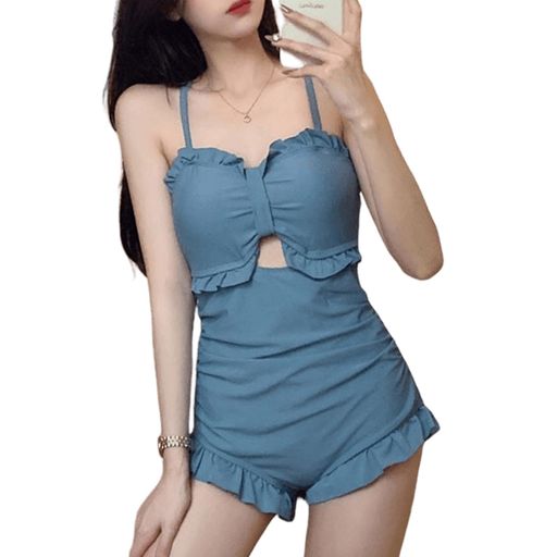 [Vincenthouse]水着レディースモノキニ体型カバー可愛いセクシー大人韓国大きいサイズハイウエスト無地美背ビーチウェア肌守りおしゃれ海水浴場リゾート温泉旅行水陸両用