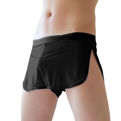 [AmyCoulee]メンズ下着セクシーマイクロメッシュ男性用セクシーランジェリーサイドスリット通気性ジョ..