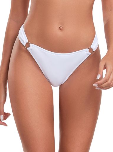 【RELLECIGA】水着tバックレディースビキニボトムビキニTバックショーツインナーショーツハイカットシャーリング海温泉(ホワイト、M)