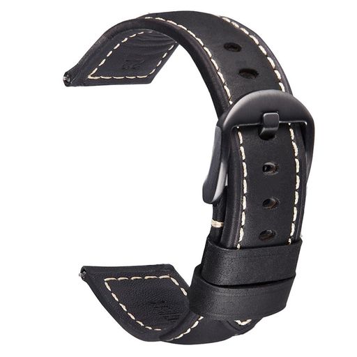 腕時計ベルト革スマートウォッチベルト時計バンド本革ベルト20mm22mm24mm防水シルバーブラック尾錠レザー工具付きクイックリリース対応SamsungGalaxy/HuaweiWatch