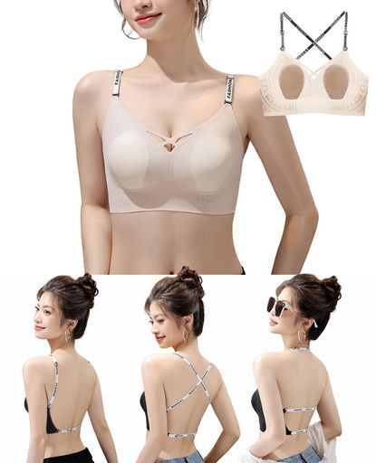[Kayuuhin]ブラ背中見せ背中魅せ3WAYストラップ薄型カップノンワイヤーシームレス軽くて薄い多様な着け..