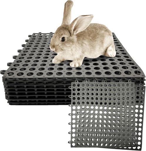 siawadekyうさぎすのこマット休息マット8枚セット丸穴設計滑り止めカット可能お手入れ簡単丸洗い可能ケ..