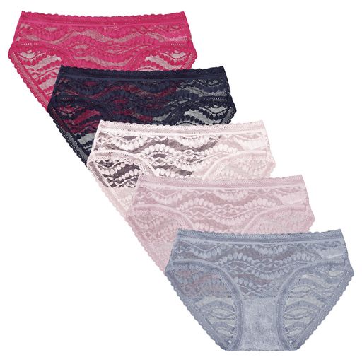 Rakuten - [5MAYI]レディースセクシーショーツ女性パンツ下着レースの透け感パンツ下着レディース下着ショーツレディースセット肌着女性ローウエストショーツレディースかわいい下着5枚組L