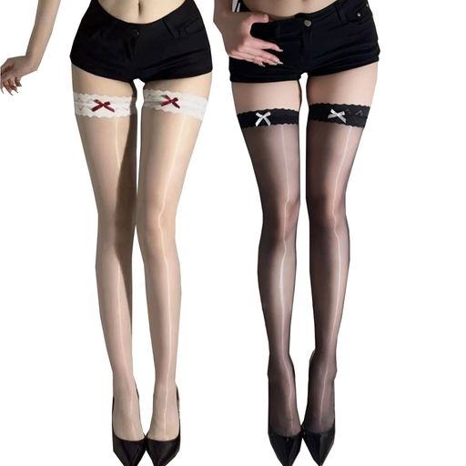 [Roiyezo]ハイソックスレディースオーバーニーソックス2足組網タイツサイハイソックスレースハイソックスニーハイソックスレース透け感セクシーロリータlolita秋冬厚手滑り止め