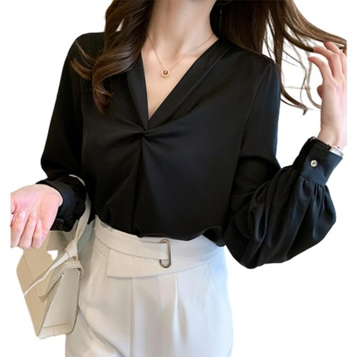 【エレガント素材】さらりとした肌触りの生地が心地良い、しっかりとした厚さがあるシフォン生地で上品なイメージになれます。チクチク感は全く無く、滑らかでさらりとした肌触りで着心地が快適になるシャツです。通気性にも優れ、快適です。シンプルでコーデやすくて格好いいイメージになれ、素材がしっかりしていて、色も綺麗なシャツです。 【甘くて大人なスタイル】パフスリーブ袖のデザインが可愛さを増やします。Vネックデザインは、顔周りをすっきり見せる効果も。パフスリーブで甘さをプラスしたこのトップスは、甘くなりすぎず、程よい女性らしさを演出してくれますよ。シンプルでスタイリッシュなデザインで、すでにお持ちのアイテムやアイテムと組み合わせてご利用いただけます、セクシーとエレガンスな女性らしい魅力を見せてくれます。シンプルなデザインでコーディネートも简単になります。小顔効果がよいネック、着用による痩せ効果が得られます。 【異なる選択】カラーは基本と定番の人気カラーを用意。ブラック、ホワイト、ブルーの3色があります。気分や季節の変化に合わせて好きな色を選ぶことができます。