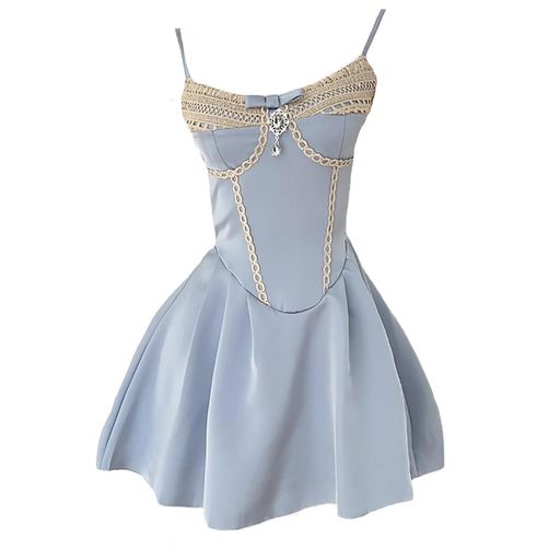 [MODKOKU]バレエ風ジャンパースカートワンピースレディースセクシーきれいめ韓国風甘いパーティードレ..