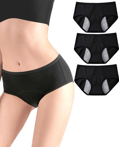 [Kayuuhin]3枚セットサニタリーショーツ生理ショーツミッドウエスト3層仕様のマッチ漏れ防止ショーツレ..