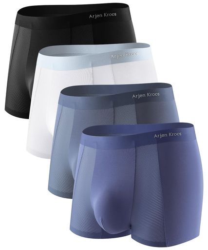 [ArjenKroos]ボクサーパンツメンズメッシュモダール下着前閉じ通気性吸汗速乾パンツアンダーウェア男性..