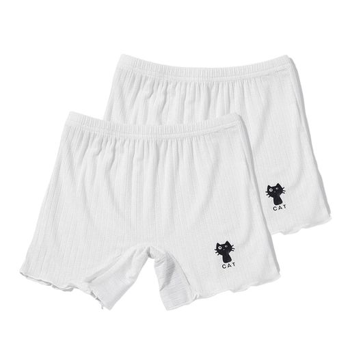 [VIISEN]女の子ガールズ無地2枚セット3分丈半ズボン猫柄キッズインナーパンツ100-160アンダーパンツ下..