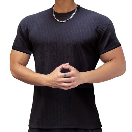 [SYELIYSA]ジムtシャツ半袖メンズトレーニングウェア筋トレスポーツウェアフィットネストレーニング吸汗速乾上着スポーツおしゃれ半袖tシャツM-3XL(JPアルファベットXLブラック)