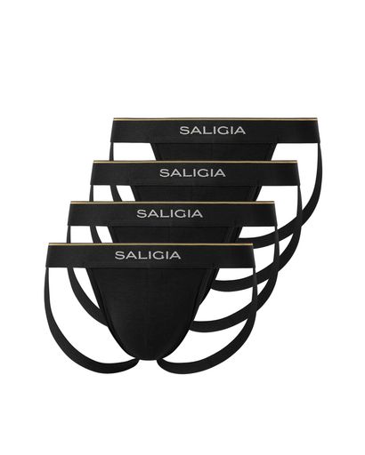 [SALIGIA]メンズジョックストラップ4枚組立体閉じサポート94.2%超綿吸汗通気タグレス下着[並行輸入品]