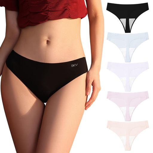 [PHOLEEY]レディースTバックショーツ美尻下着快適通気性シームレスパンティー5枚パック
