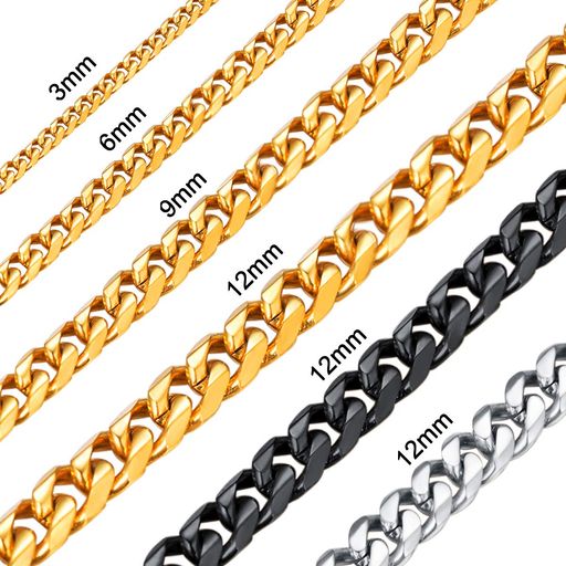 [FOCALOOK]55cm幅6mmゴールド喜平ネックレスメンズ18金チェーンサージカルステンレス金属アレルギー対応アクセサリー