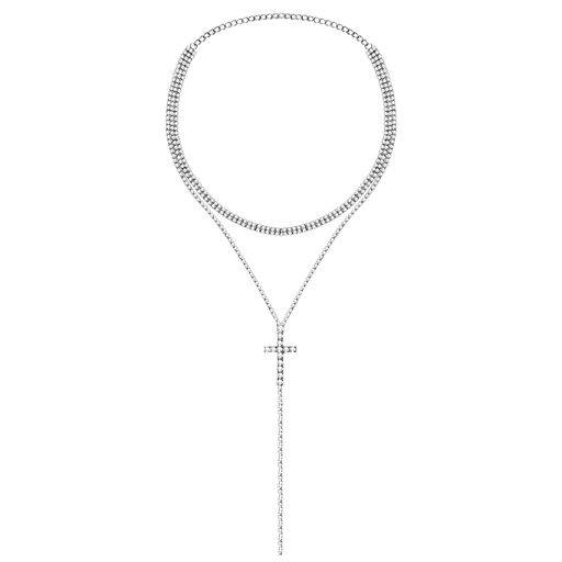 [JEWELRYWE]チョーカー首輪ネックレスレディース十字架:14kY字型ロングネックレス可愛いセクシーシンプ..