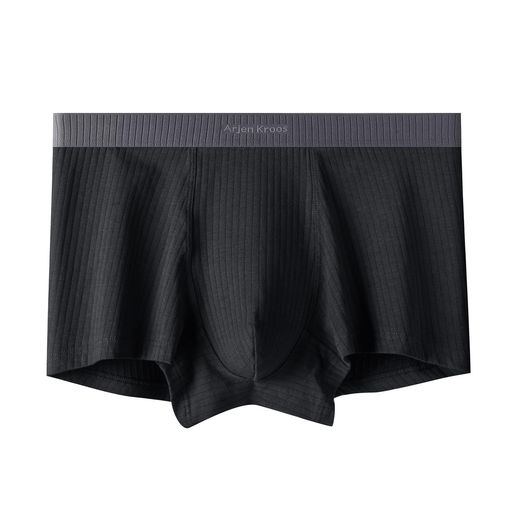 [ArjenKroos]ボクサーパンツメンズ下着綿インナーボクサーブリーフ男性ボクサーショーツアンダーウェア3D前閉じ通気無地AK2201A1-ブラック-1枚XXL