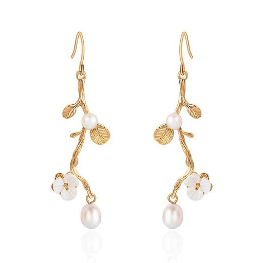 CHLOEOSパールピアスレディース人気淡水真珠k18金金属アレルギー対応大人おしゃれフレッシュセクシープ..