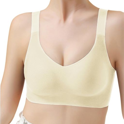 [FEISEDY]ナイトブラブラジャー胸を小さく見せるブラノンワイヤー・揺れ軽減・見痩せ・脇高シームレス..