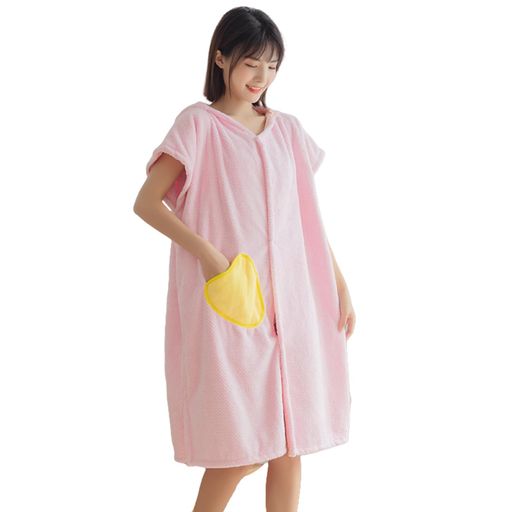 [VmiutyerLLOP]フード付きバスローブレディース長袖半袖大人用タオル地大きいポケット付き吸水速乾湯浴み着お風呂上りプール温泉ジム旅行ふわふわ部屋着