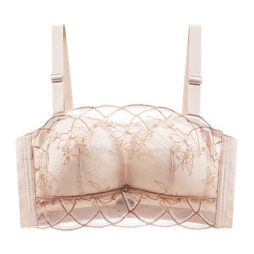 [QuntumA.E]ブラジャー谷間チラ見え防止ブラBCDカップ対応2WAY谷間カバー脇高ストラップ取外し可胸を小さく見せるノンワイヤー薄手(100BCDベージュ)