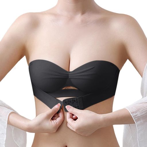 [FEISEDY]ヌーブラズレない紐なしブラ取り外し可能肩紐ノンワイヤーチューブトップナイトブラストラップレスブラ落ちない弾性/柔らかい/シームレスブブライダルインナー結婚式A8217