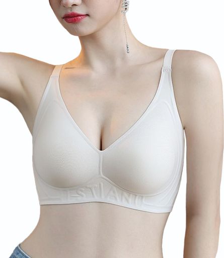 [KMOLY]ブラジャーノンワイヤーブラ【360°ゼリーストリップサポート】固定パッド脇高補正・谷間メイク3..