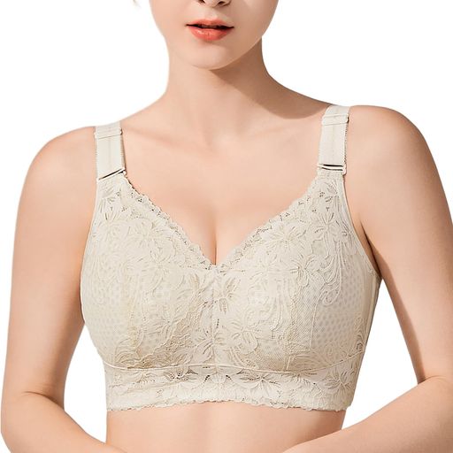 [TIRASS]フルカップブラジャー大きいサイズ補正ブラレースノンワイヤーブラ脇高肩紐が幅広胸を小さくみ..