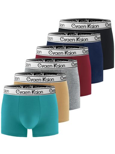[EvaenKalon]ボクサーパンツメンズ下着6枚セット、4枚組前閉じ綿パンツメンズ3D立体成型吸水速乾抗菌防..